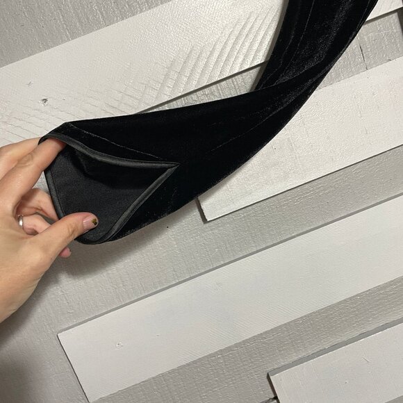 EUC Soft Surroundings Tai Velvet Tunic Top Dress Black Medium Velour Asian style - Picture 11 of 14